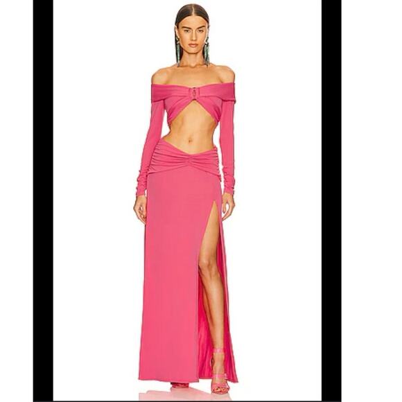 DUNDAS X REVOLVE  Elowen Cut out Maxi Dress in Hot Pink L - Picture 1 of 12